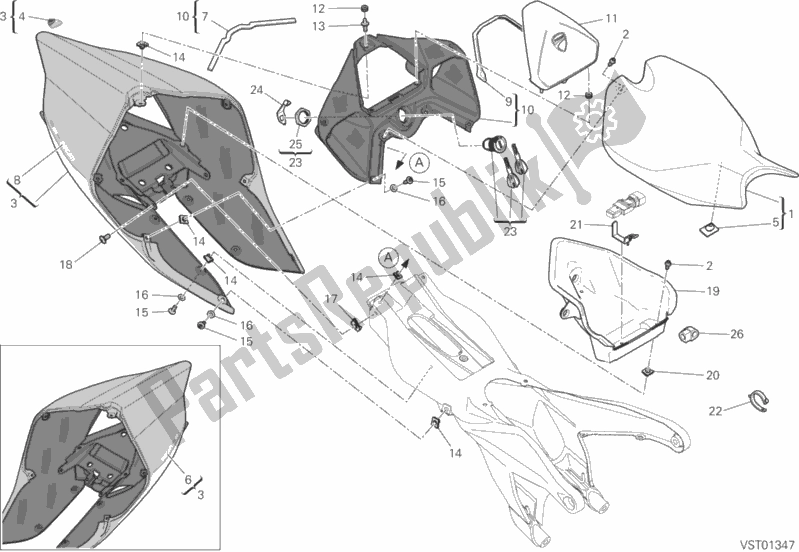 Wszystkie części do Siedzenie Ducati Superbike 1199 Panigale Superleggera USA 2014